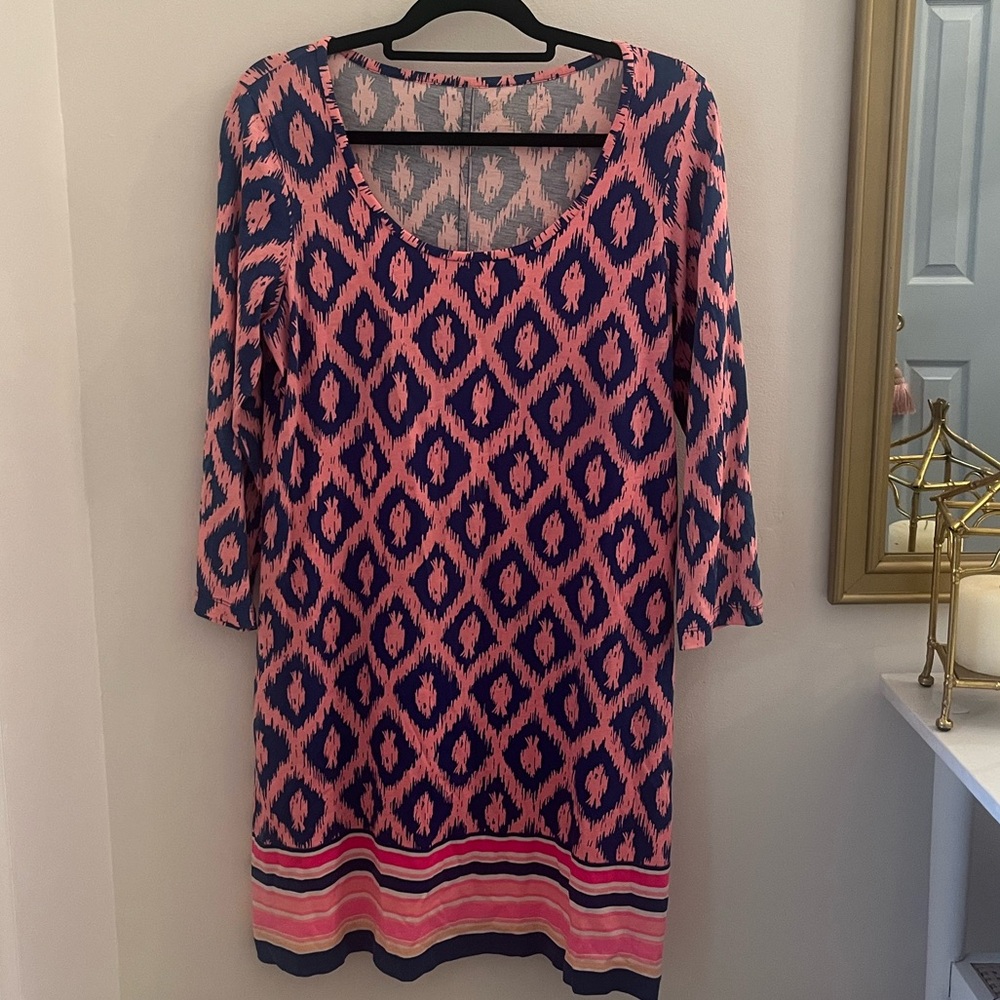 Lilly Pulitzer Beacon Dress Little Fish Engineered Print Sz L